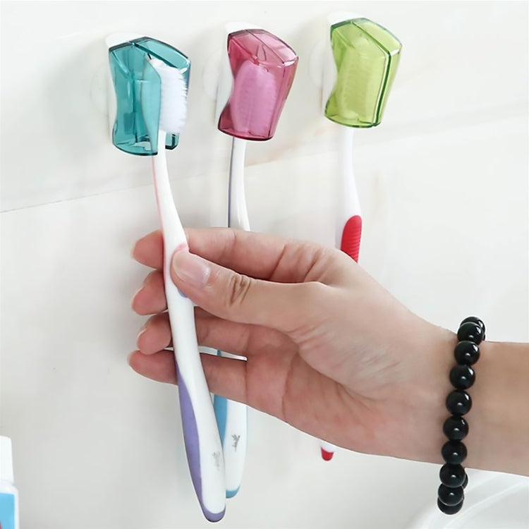 Toothbrush Holder Magic Suction Cup, Wall-mounted Bathroom Accessory Kit  With Dust Proof Cover