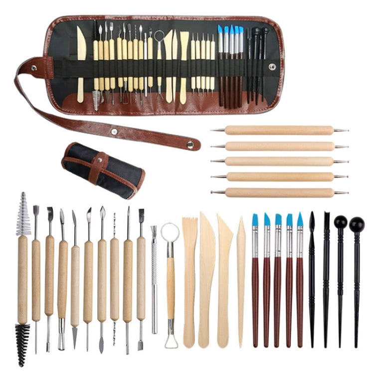 36pcs Pottery Carving Tools Set, Including Silicone Dotting Pen