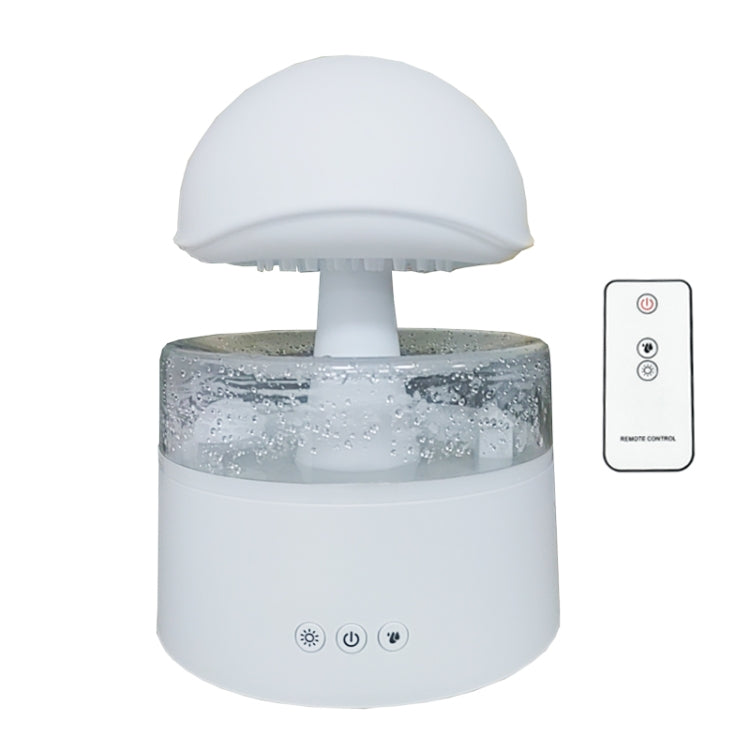 CH08 450ml Rain Humidifier Mushroom Cloud Colorful Night Lamp Aromatherapy  Machine, Style: Without Remote Controller(Light Wood Grain)